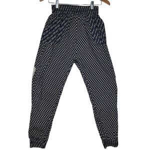 Dark Geometric Pull On Jogger Pants Size XS Staring At Stars BOHO Hippie Relaxed